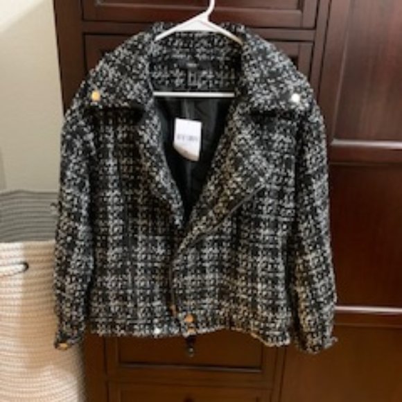 EUC: FOREVER 21 Tweed Moto Jacket - Picture 5 of 7